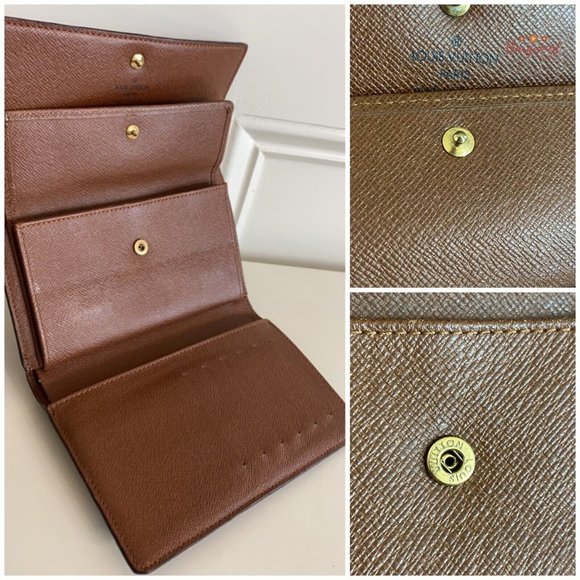 Authentic LOUIS VUITTON Brown Monogram Porte Tresor Etui Papiers Trifold Wallet - Picture 9 of 13